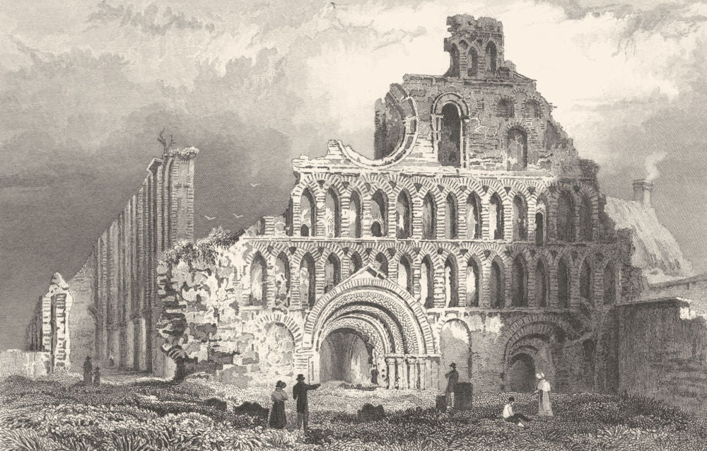 ESSEX. St Botolphs Priory Church, Colchester. (Bartlett/Wright) 1834 old print